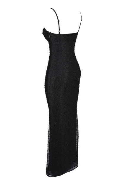 Calla Black Pearl Embellished Maxi Dress