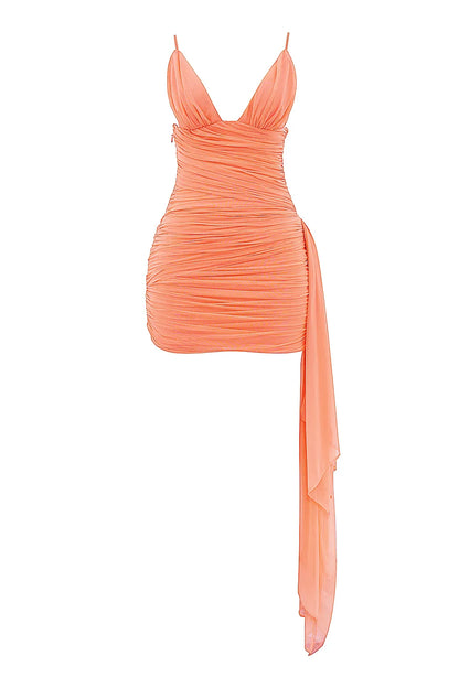 India Sorbet Gathered Mini Dress