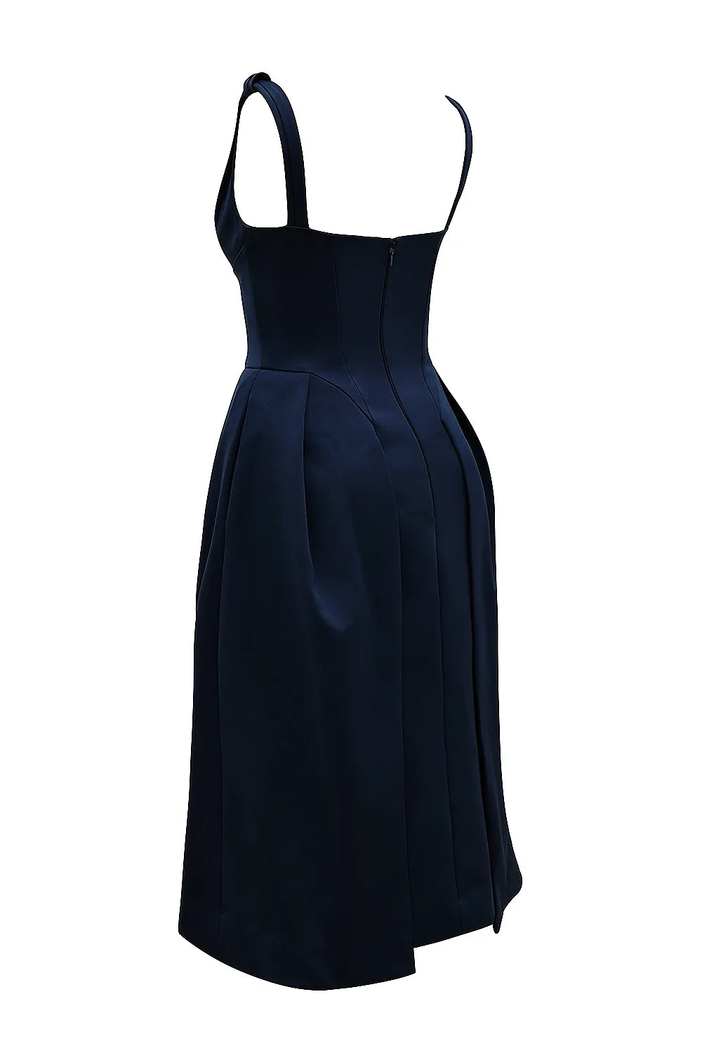 Paloma Midnight Twist Strap Satin Midi Dress