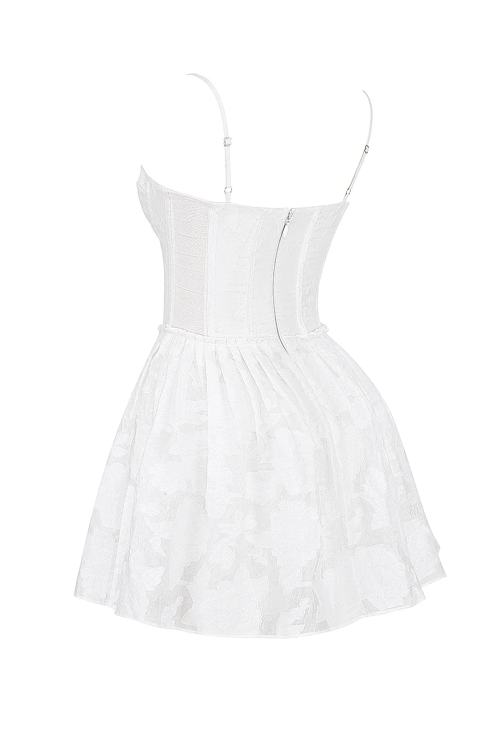 Nerissa White Jacquard Corset Mini Dress