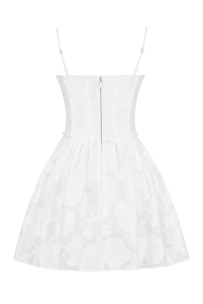 Nerissa White Jacquard Corset Mini Dress