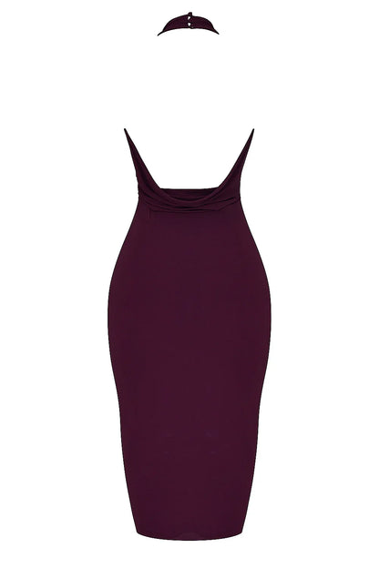 Florentina Merlot Draped Midi Dress