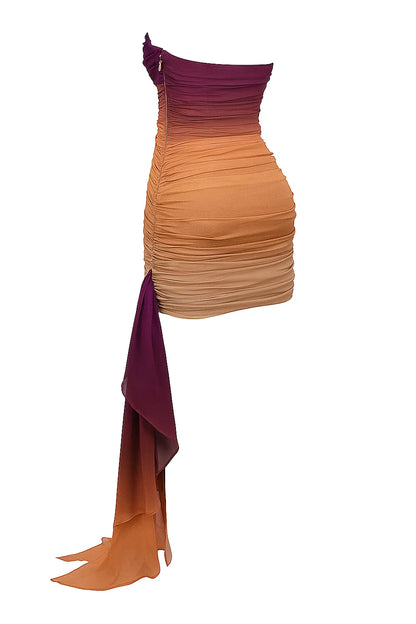 Sofie Ombre Mesh Strapless Mini Dress