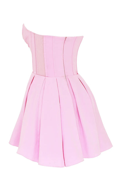 Mar Cotton Candy Twill Strapless Mini Dress