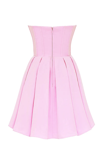 Mar Cotton Candy Twill Strapless Mini Dress