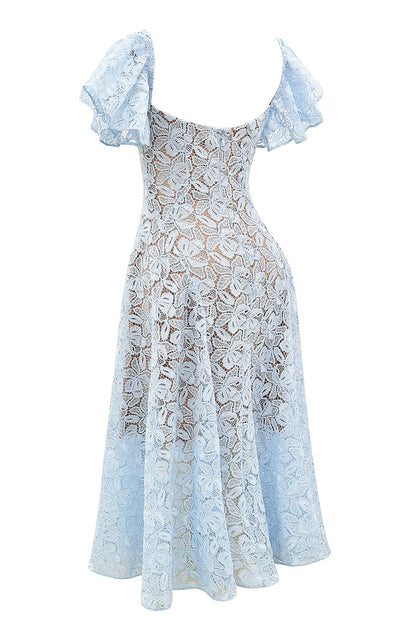 Austen Bluebell Floral Lace Midi Dress