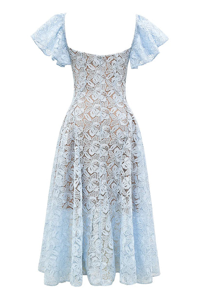Austen Bluebell Floral Lace Midi Dress