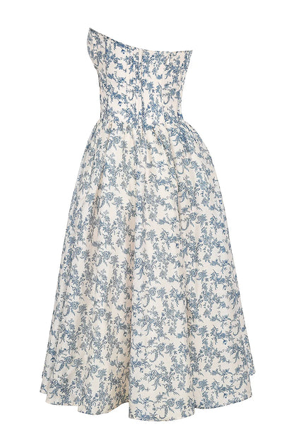 Bennett English Porcelain Print Strapless Sundress