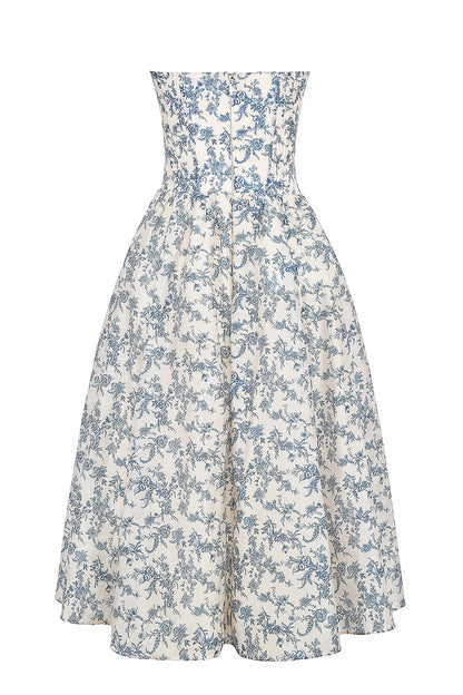 Bennett English Porcelain Print Strapless Sundress
