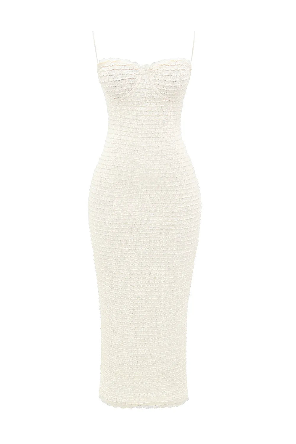Elinor Cream Tea Frill Lace Midi Dress