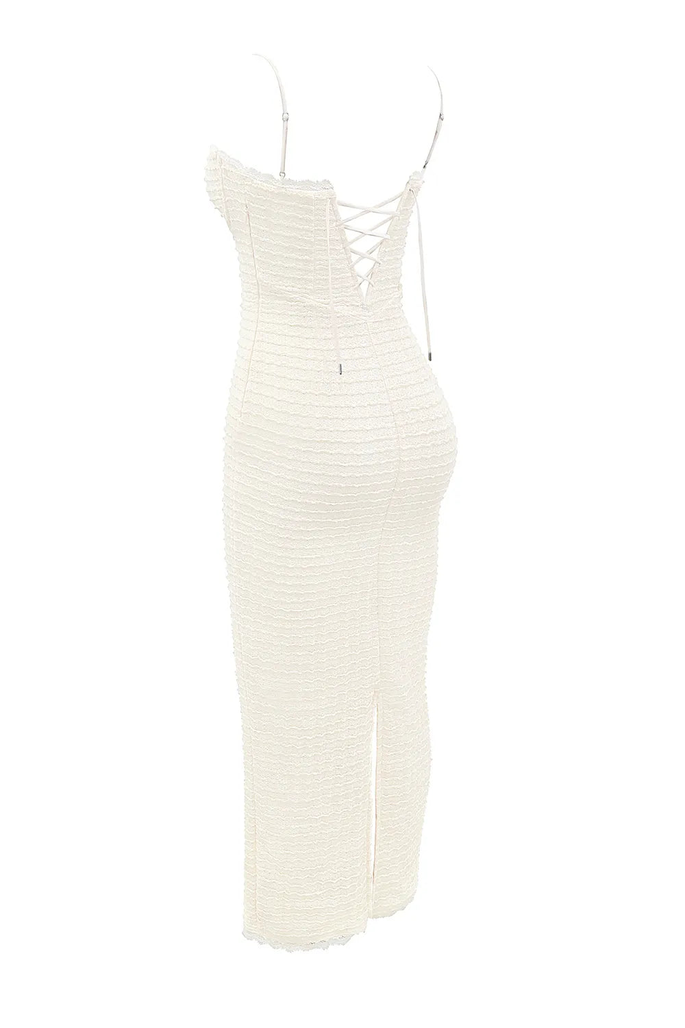 Elinor Cream Tea Frill Lace Midi Dress