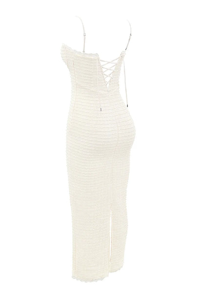 Elinor Cream Tea Frill Lace Midi Dress