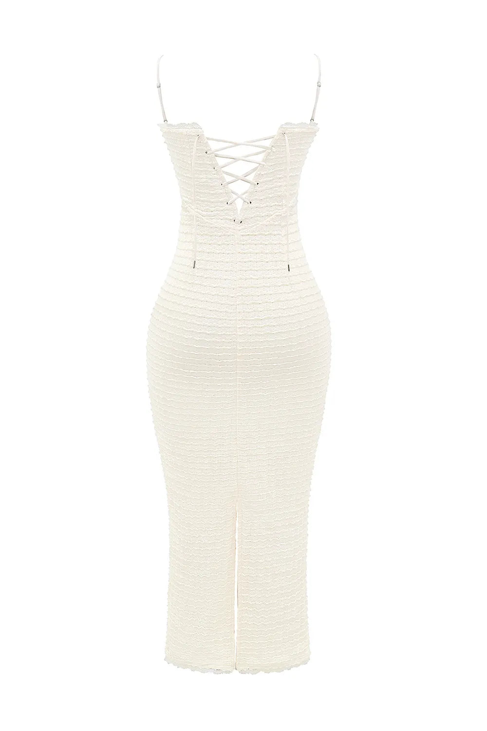 Elinor Cream Tea Frill Lace Midi Dress