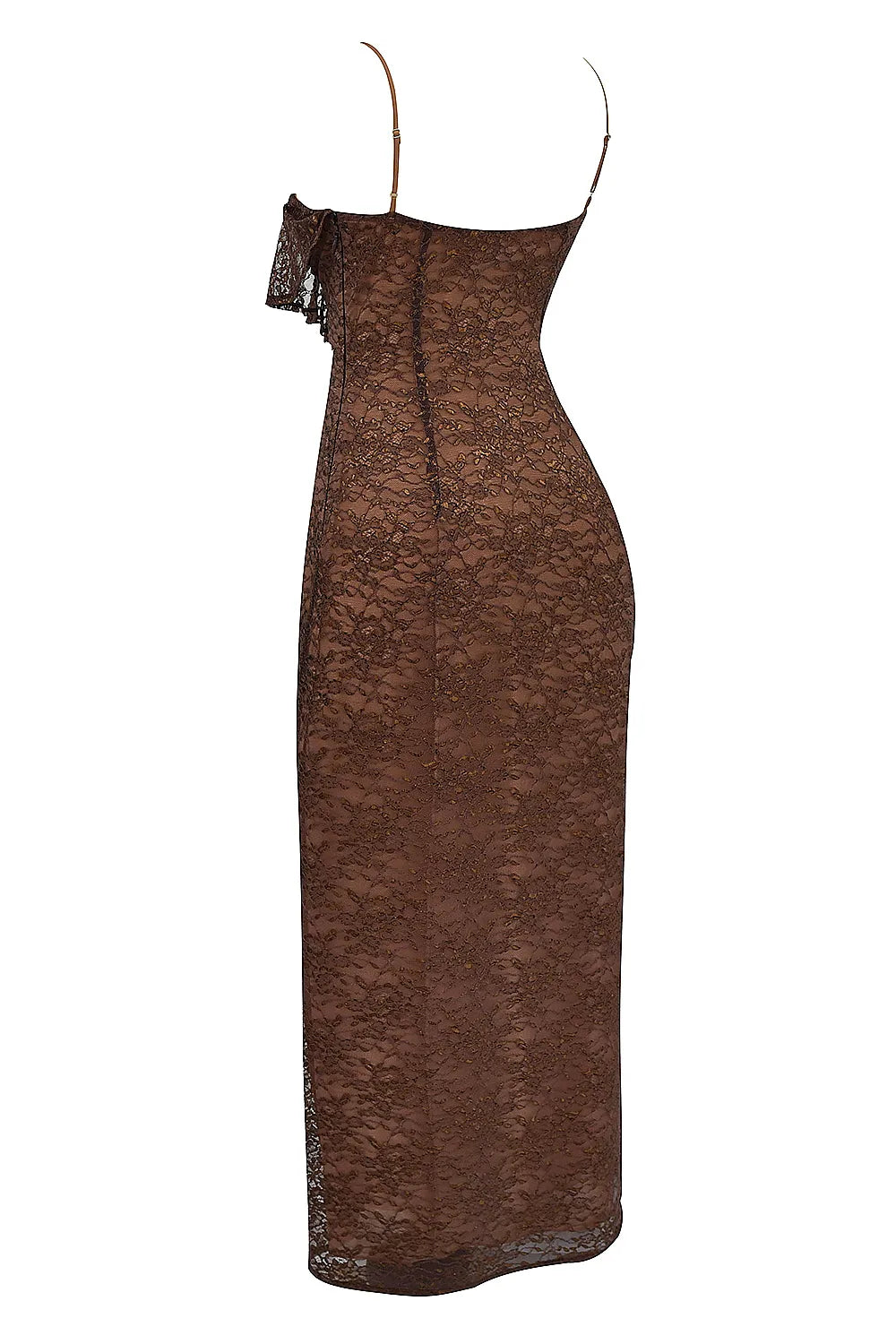 Lucianna Espresso Lace Maxi Dress