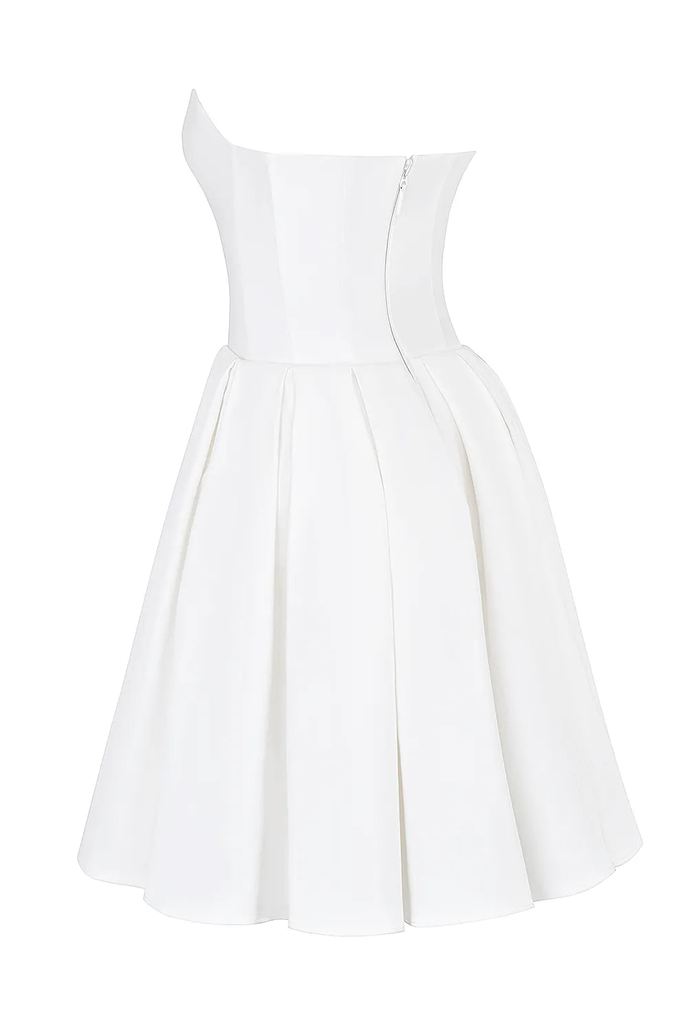 Emmanuela White Strapless Pleated Mini Dress