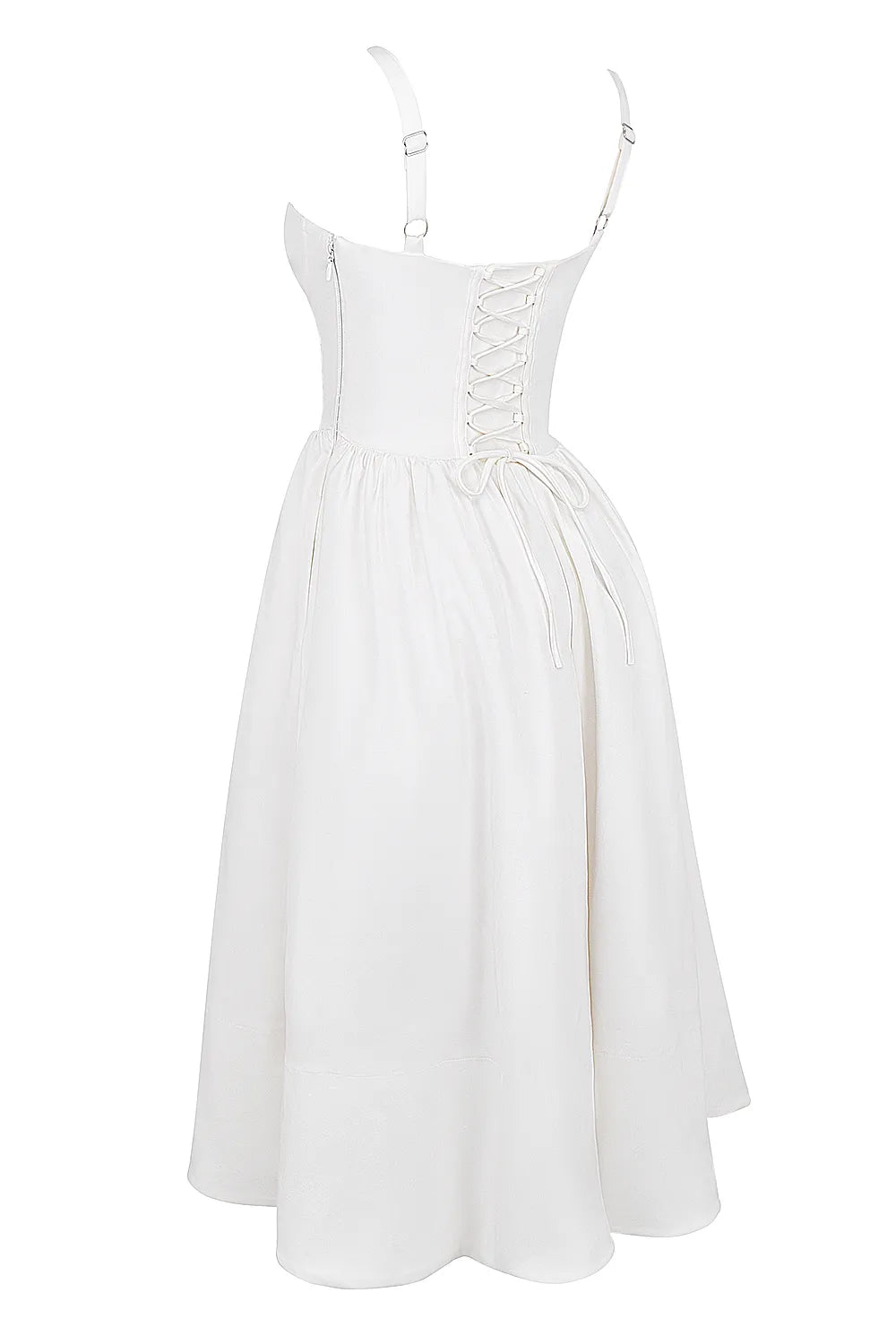 Kelly White Corset Midi Sundress