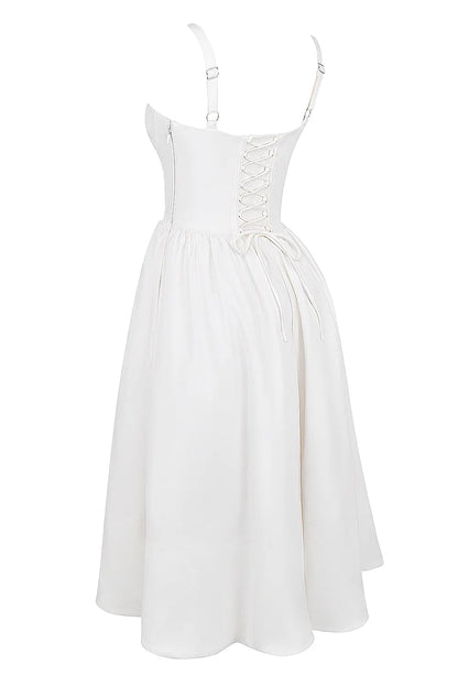 Kelly White Corset Midi Sundress