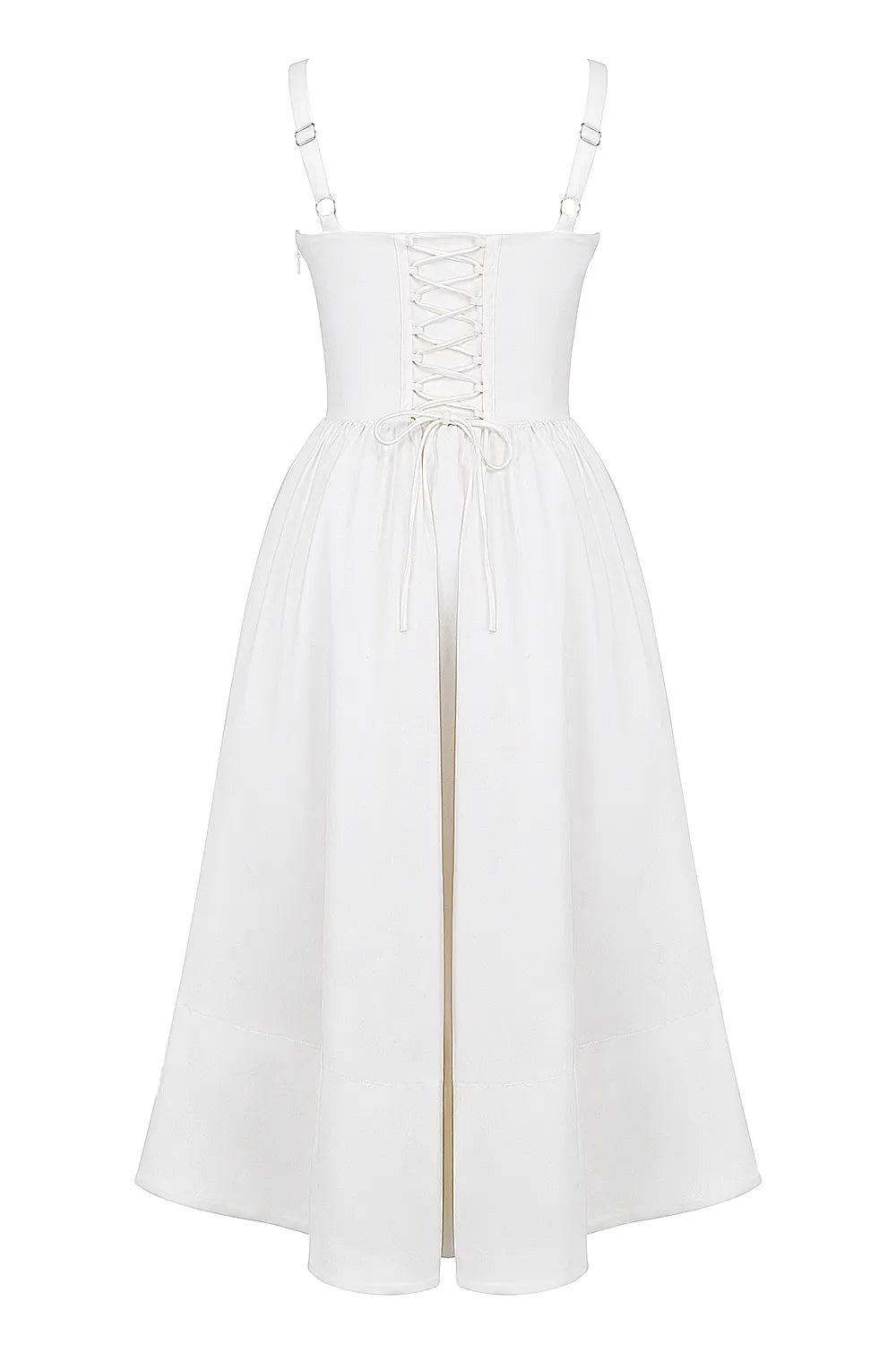 Kelly White Corset Midi Sundress