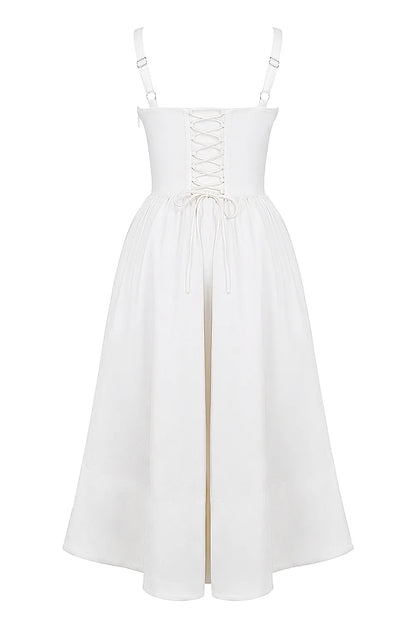 Kelly White Corset Midi Sundress
