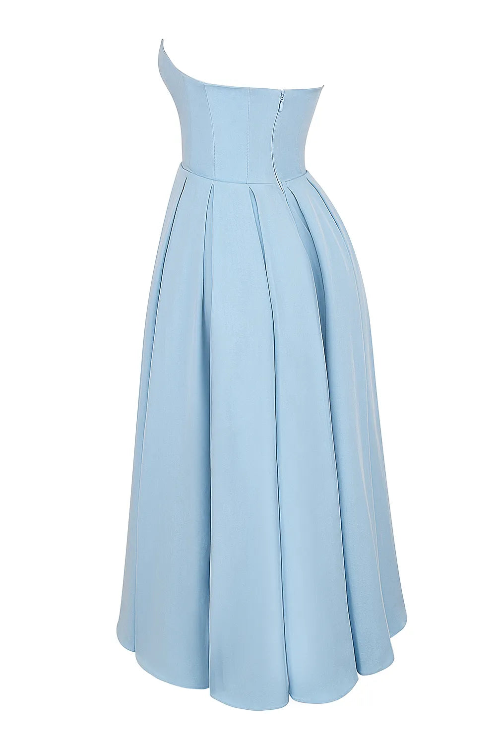 Audrey Tuscan Blue Strapless Midi Sundress