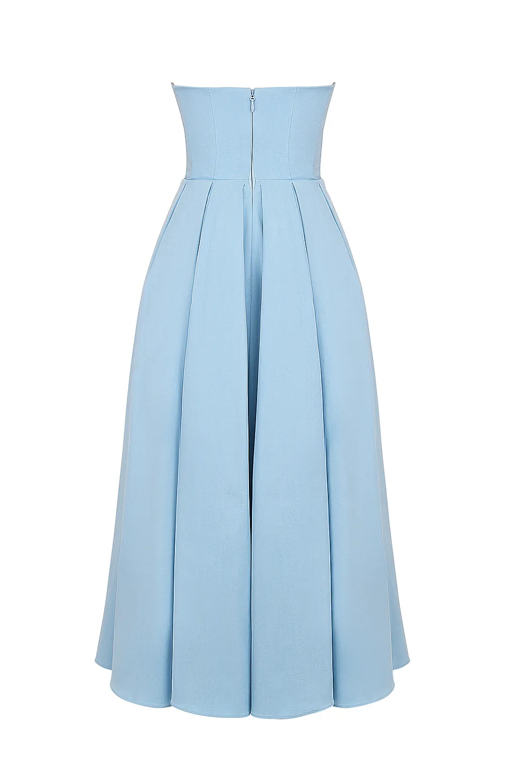 Audrey Tuscan Blue Strapless Midi Sundress