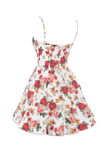 Minimoiselle Italian Rose Print Tulle Mini Dress
