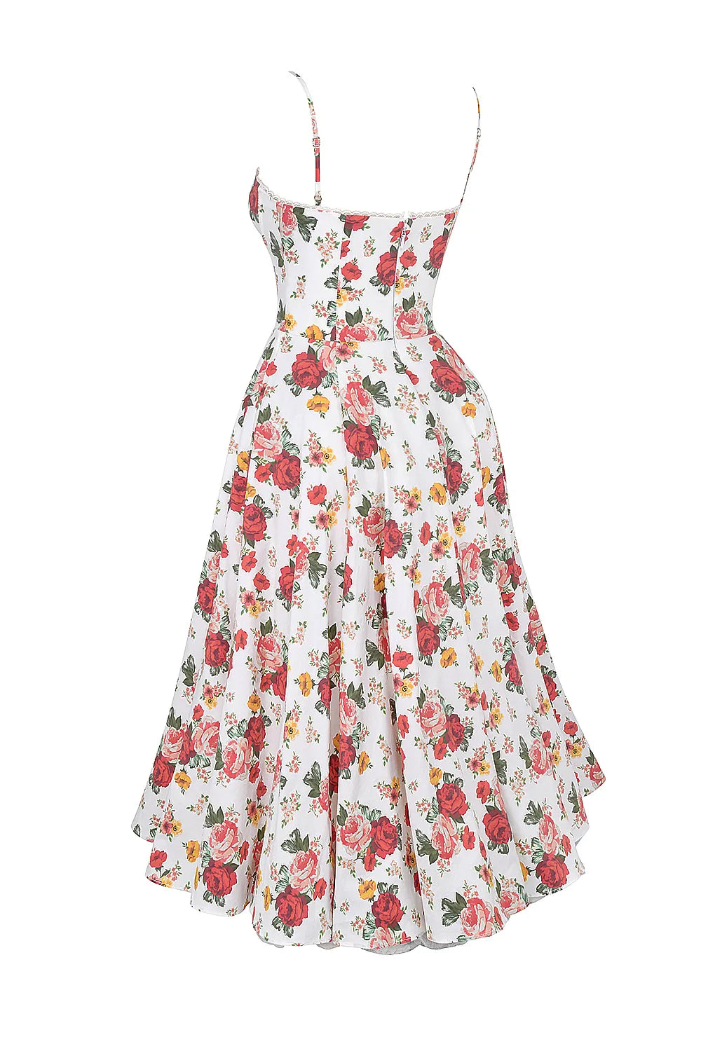 Mademoiselle Italian Rose Print Tulle Midi Dress