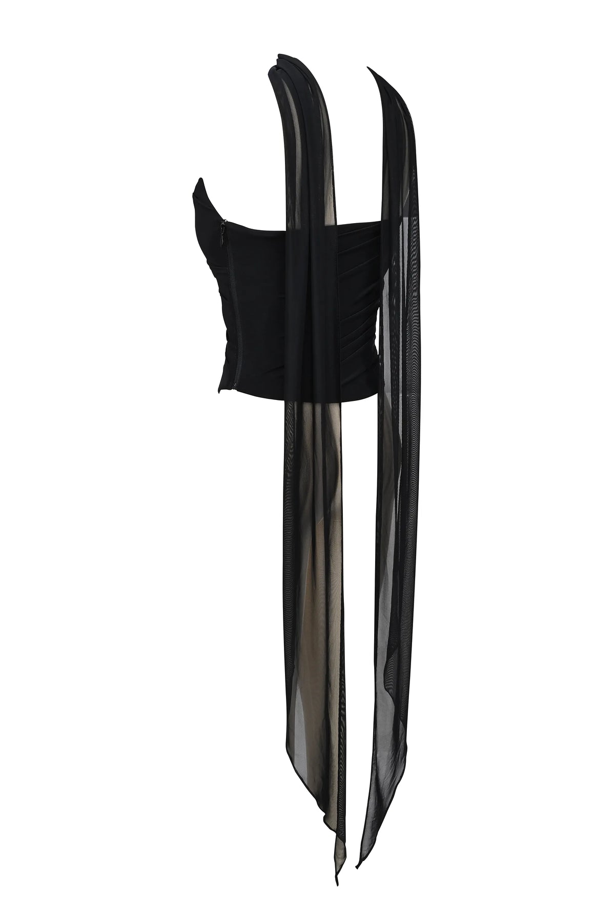 Hallie Black Strapless Corset with Neck Scarf