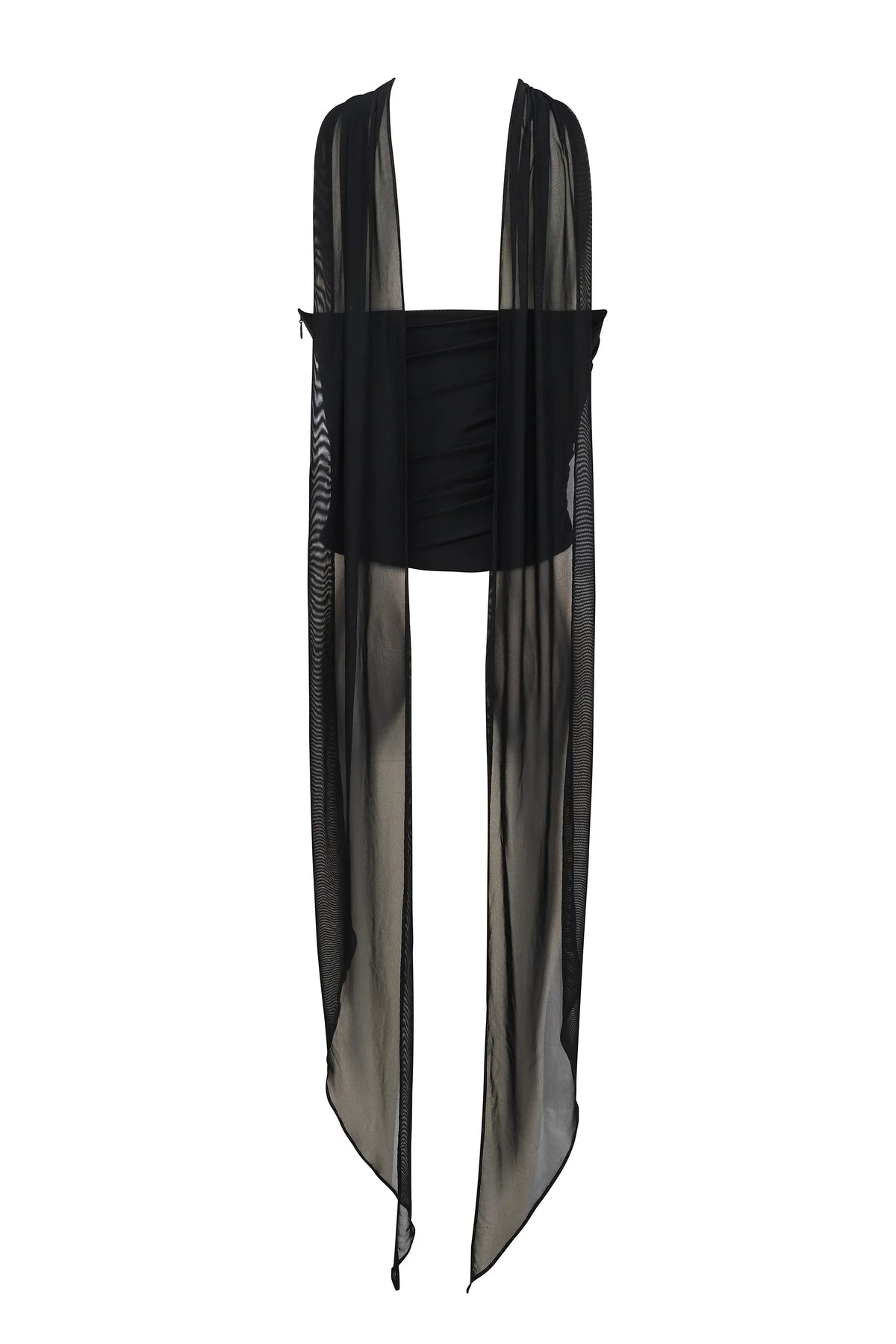 Hallie Black Strapless Corset with Neck Scarf