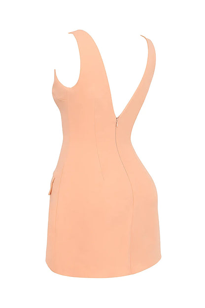 Olympia Sorbet Plunge Mini Dress