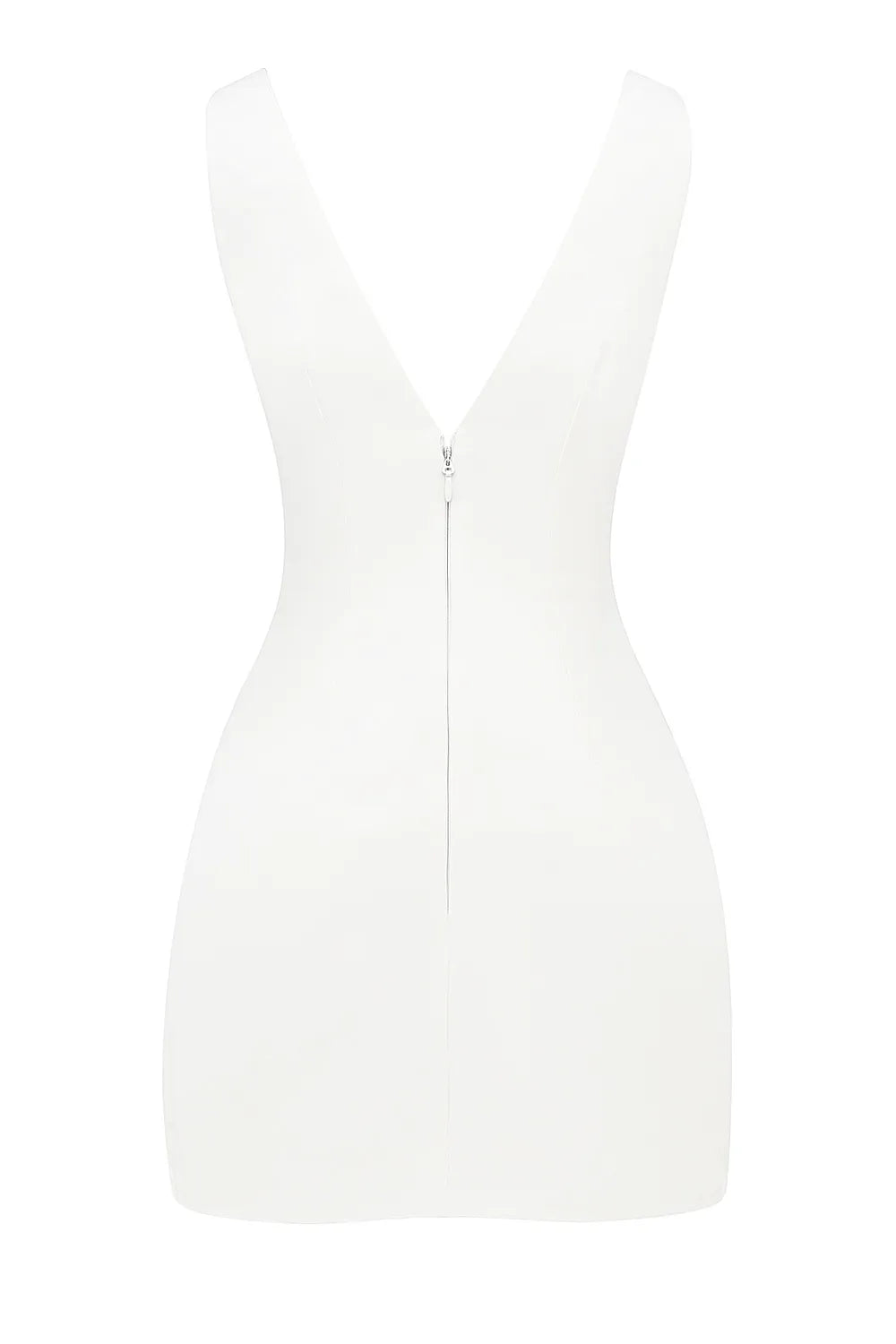 Olympia White Plunge Mini Dress