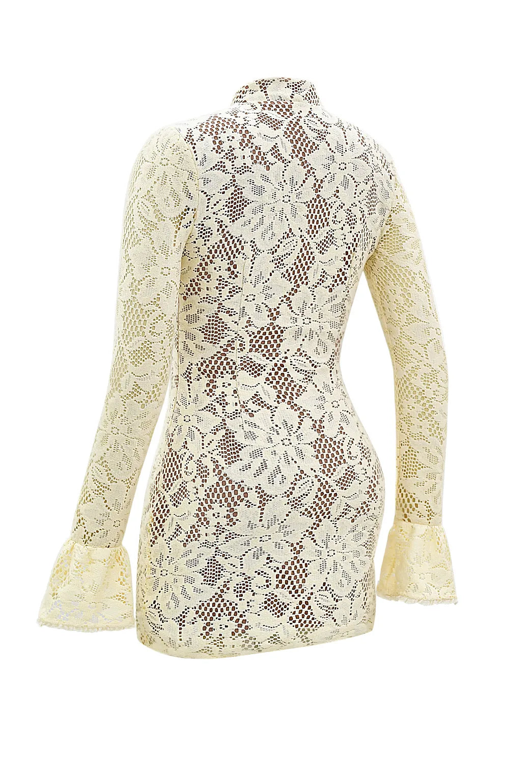 Brianna Buttermilk Keyhole Lace Mini Dress