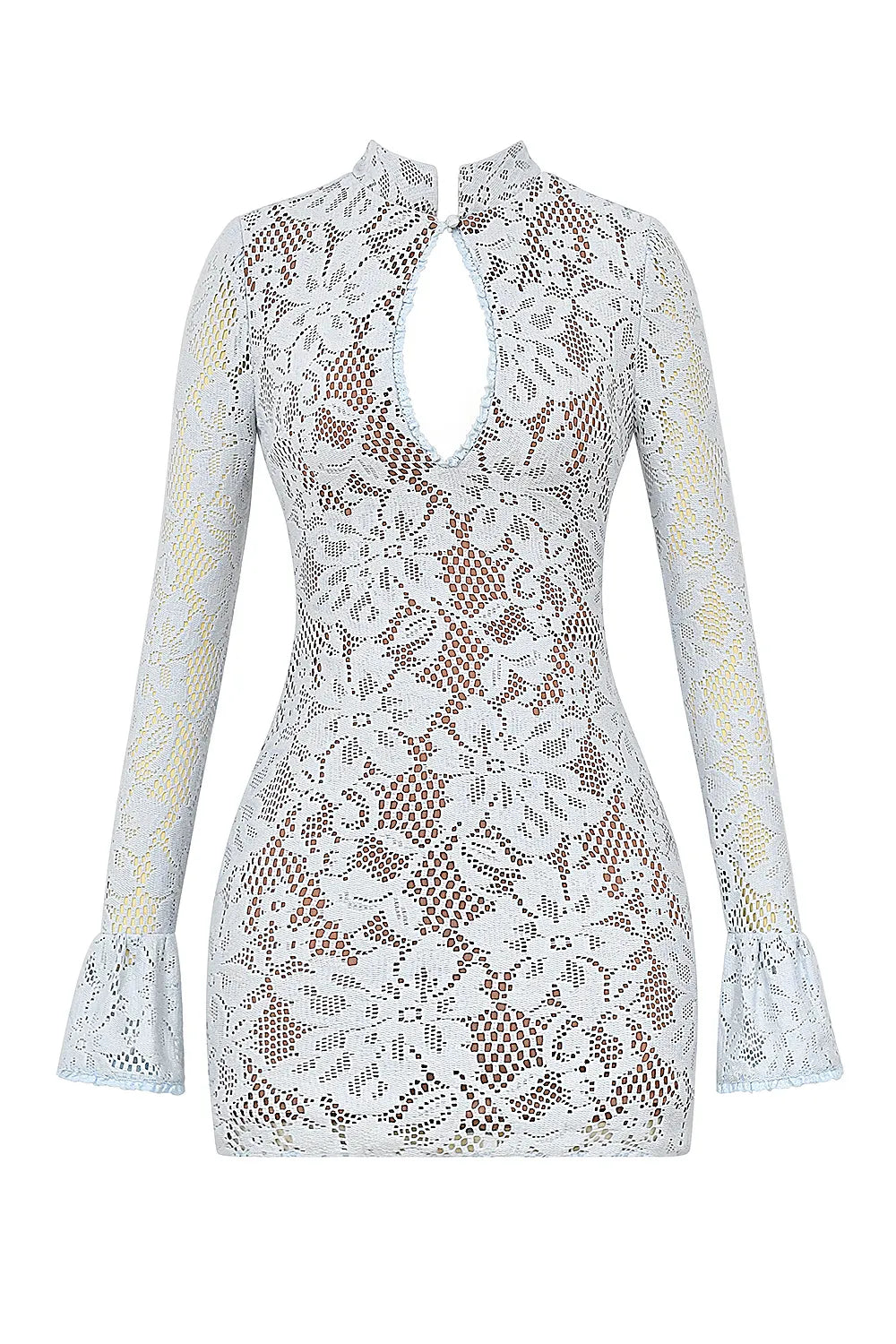 Brianna Bluebell Keyhole Lace Mini Dress