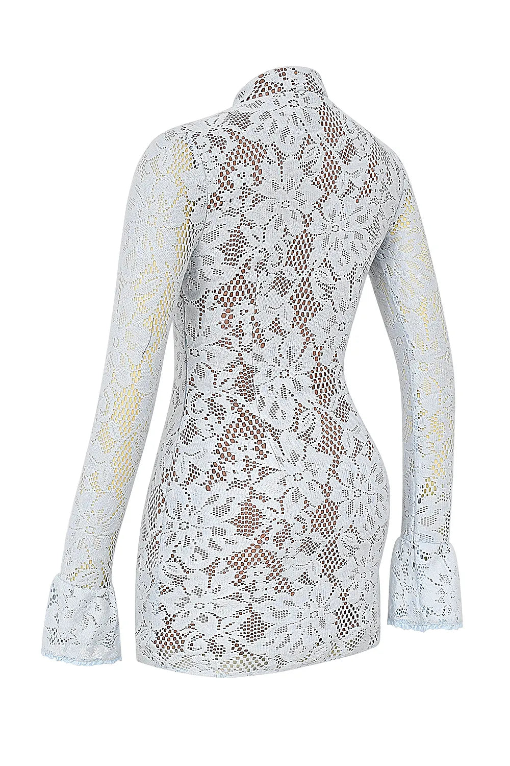 Brianna Bluebell Keyhole Lace Mini Dress