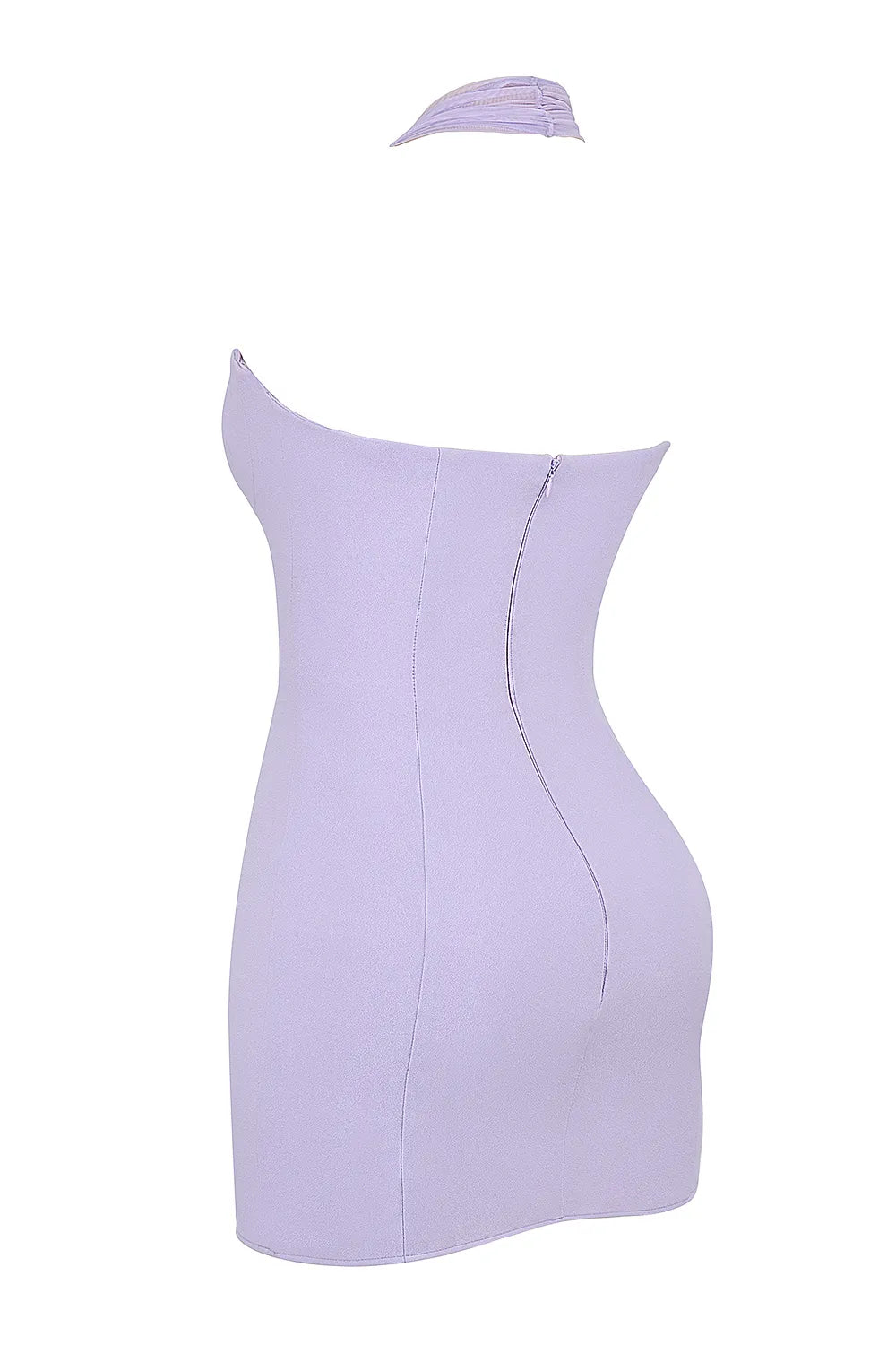 Alyssa Orchid Crepe Plunge Mini Dress