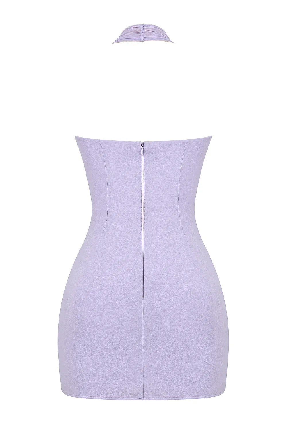 Alyssa Orchid Crepe Plunge Mini Dress