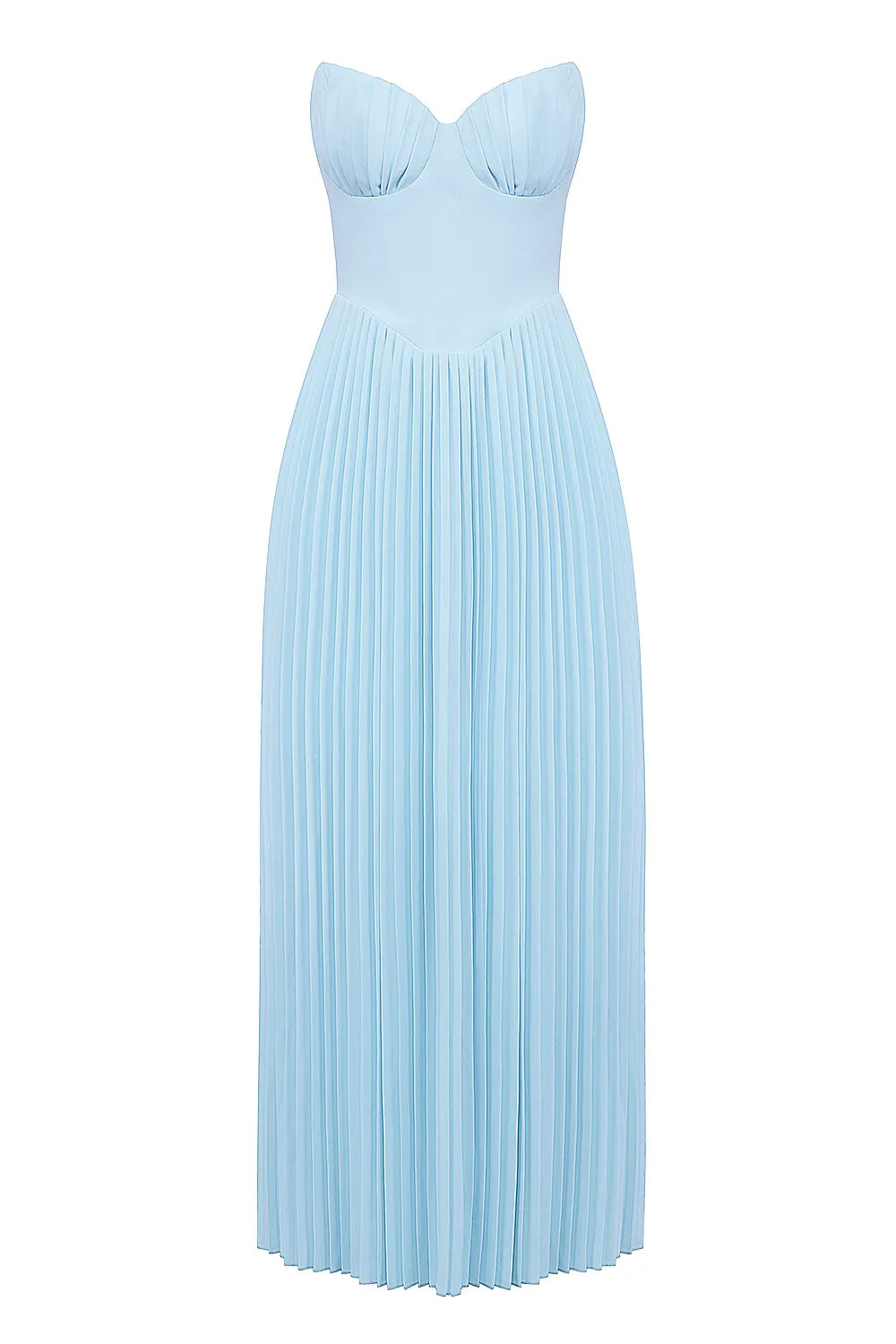 Marcella Ocean Blue Pleated Maxi Dress