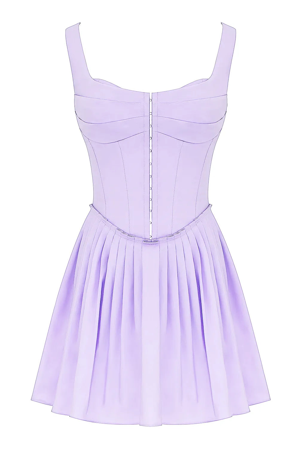 Cupid Orchid Pleated Cotton Mini Dress