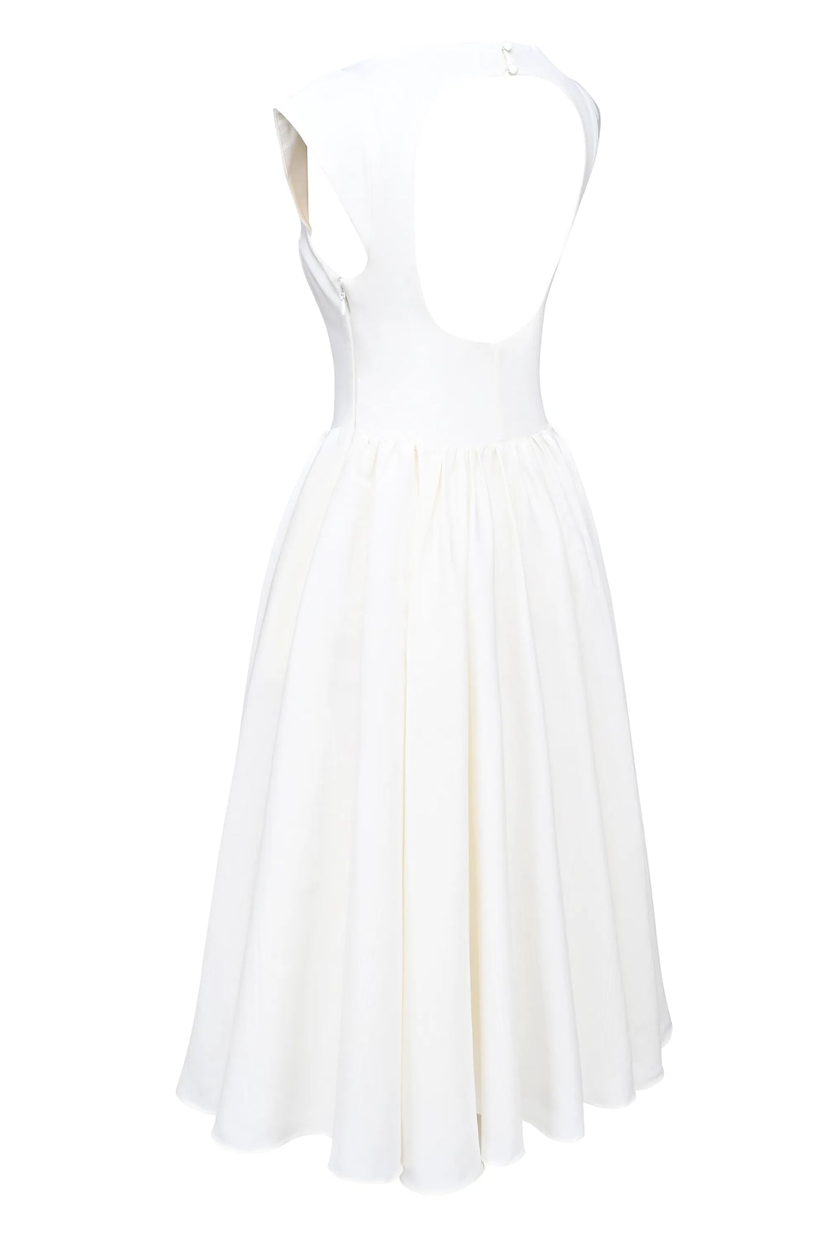 Debutante Ivory Moire Satin Midi Dress