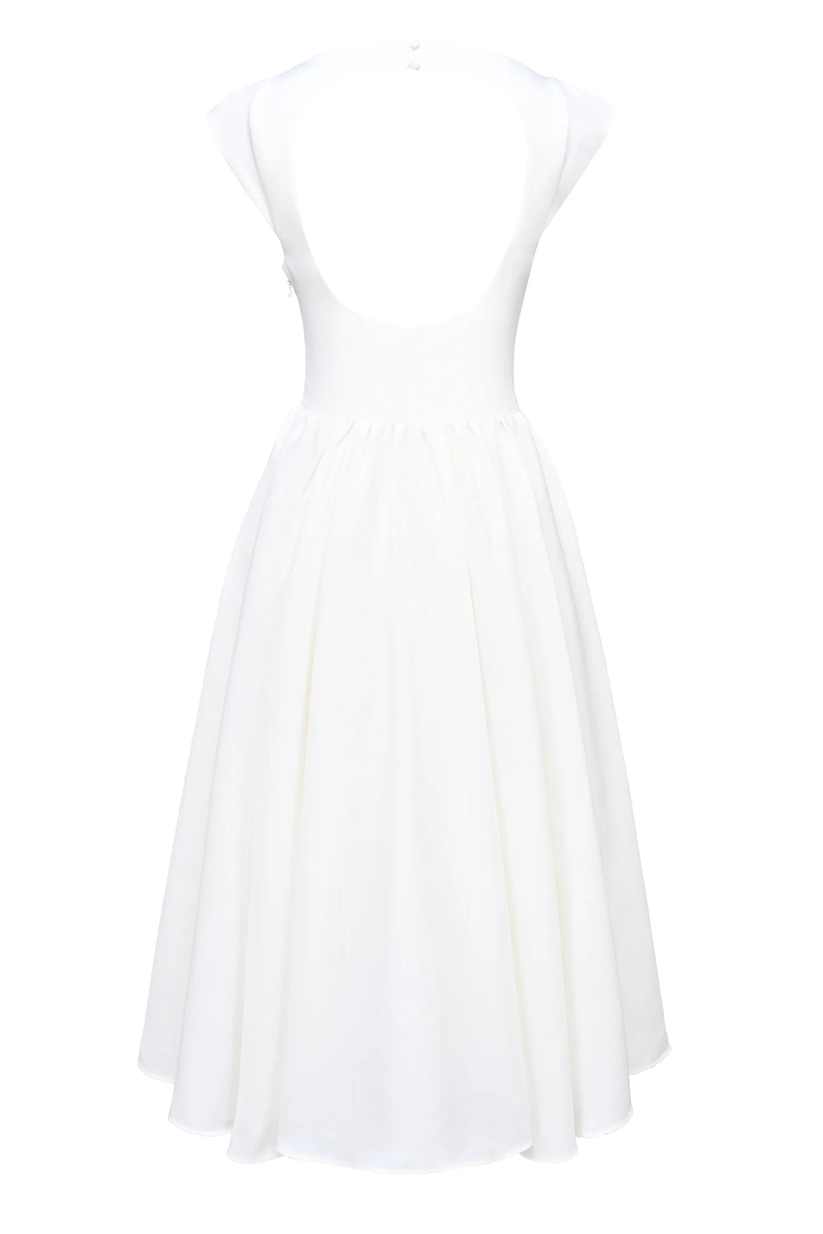 Debutante Ivory Moire Satin Midi Dress