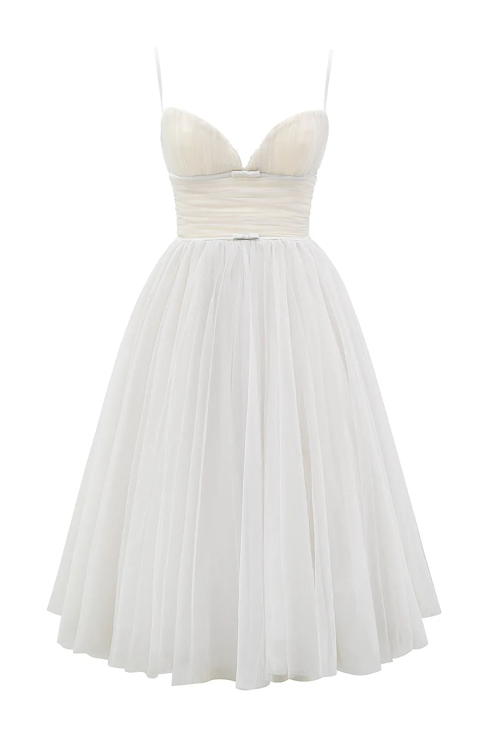 Countess French Dove Tulle Midi Dress