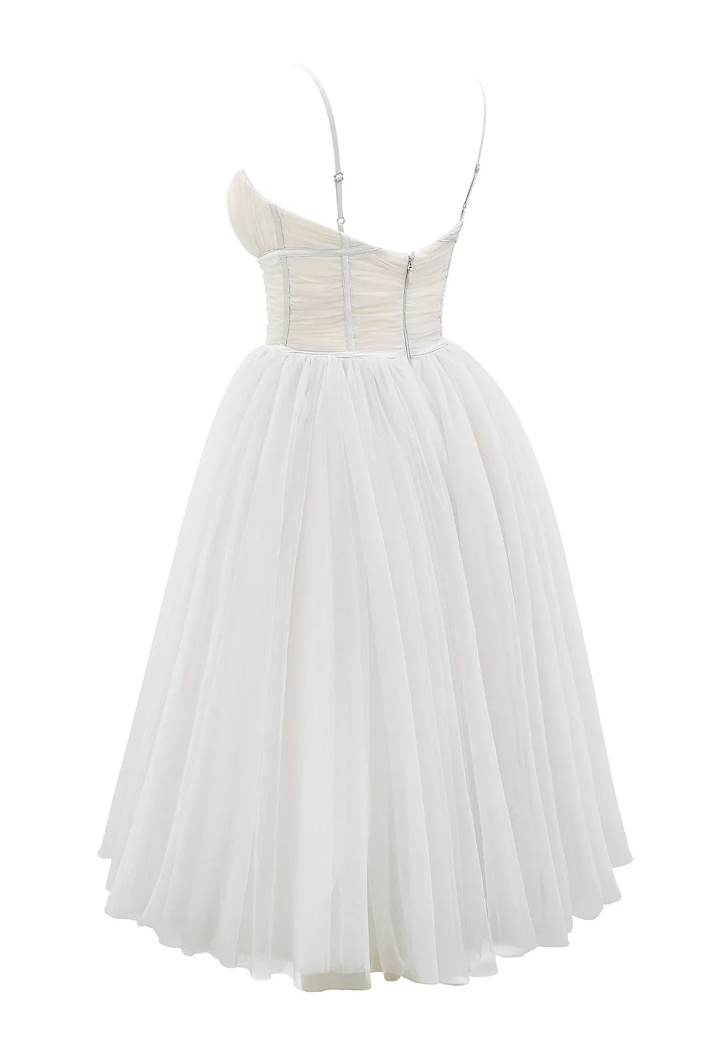 Countess French Dove Tulle Midi Dress
