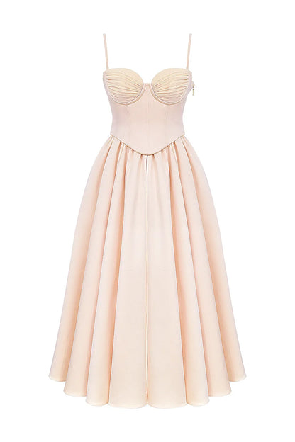 Perfect Peach Satin Corset and Skirt