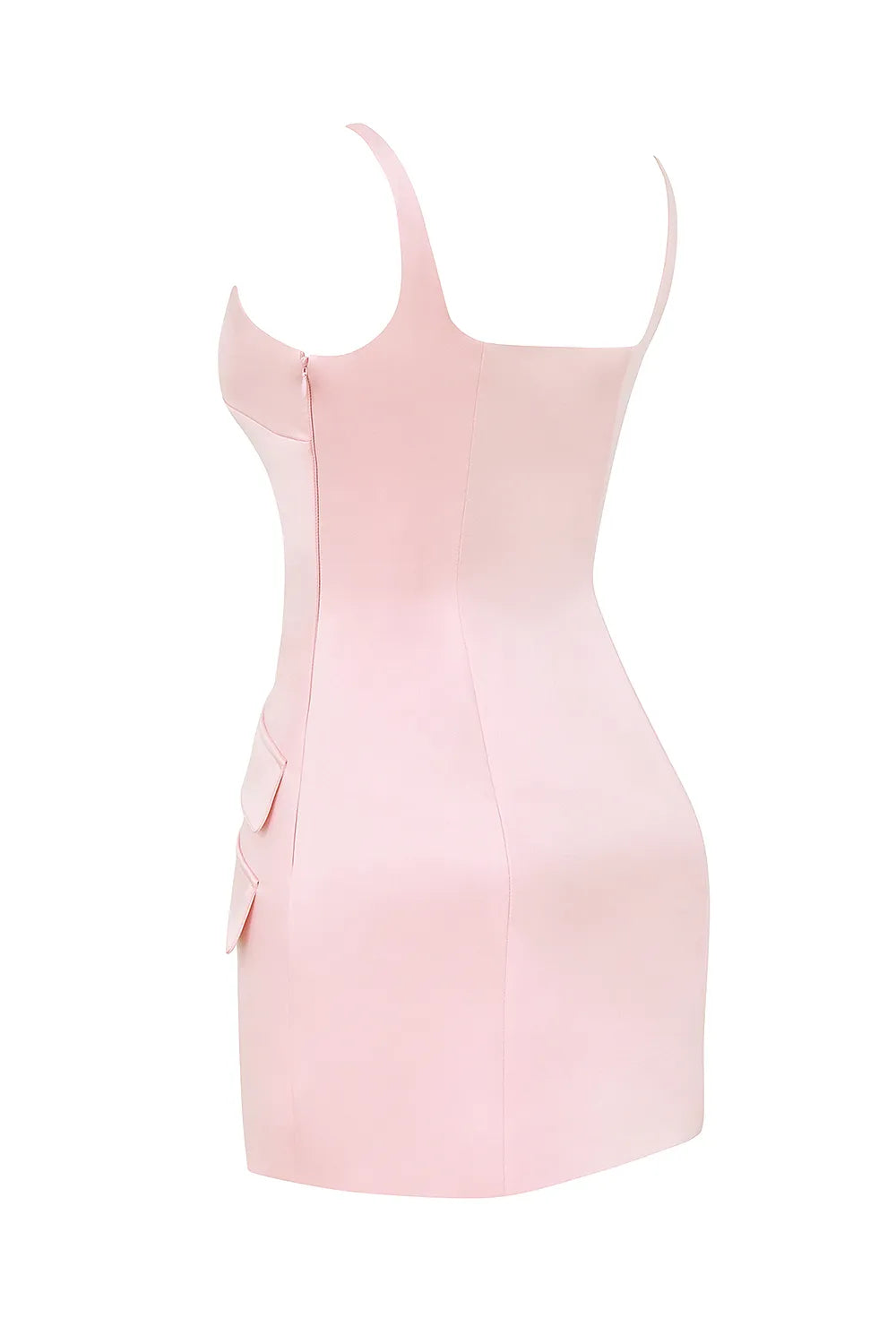 Cosette Rose Shadow Satin Sleeveless Mini Dress