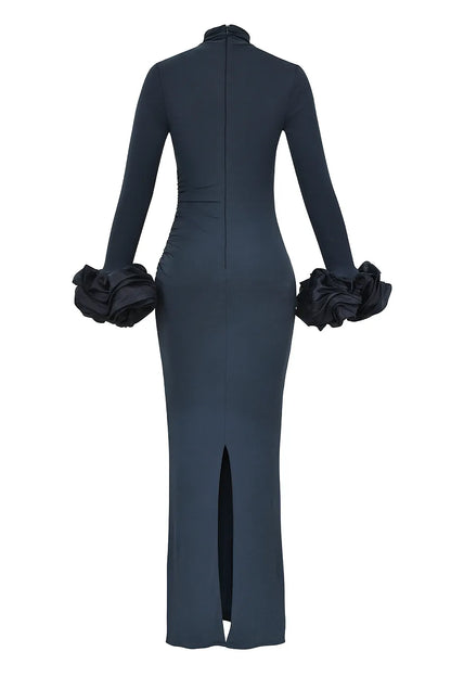 Fabienne Midnight Ruffle Sleeve Maxi Dress