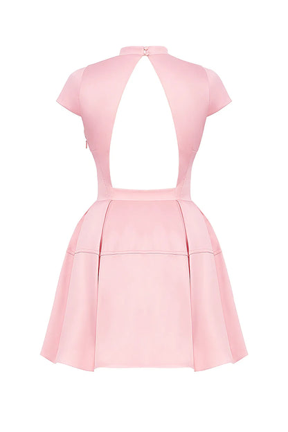 Saida Parisian Pink Backless Mini Dress