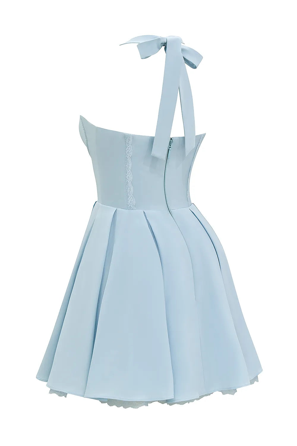 Harriet Bluebell Cotton Halter Mini Dress