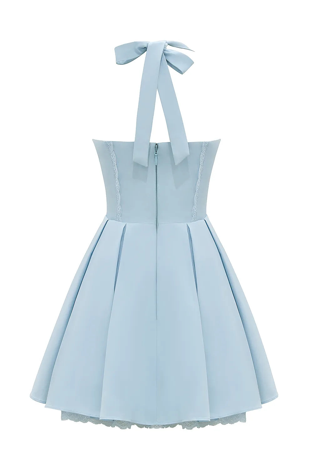 Harriet Bluebell Cotton Halter Mini Dress