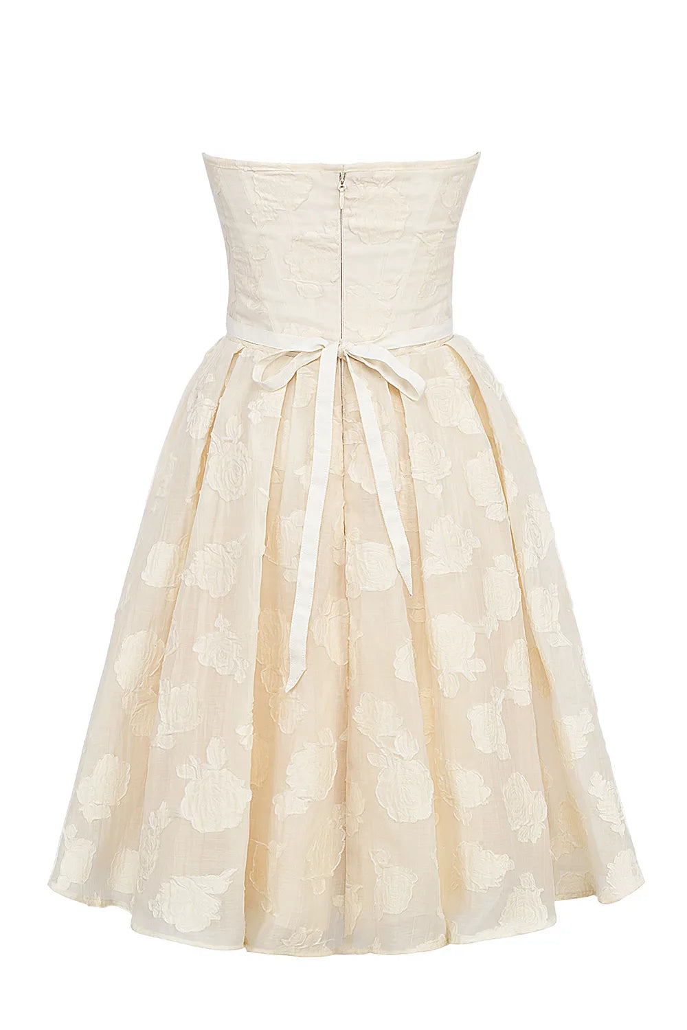 Saige Vintage Cream Floral Strapless Mini Dress