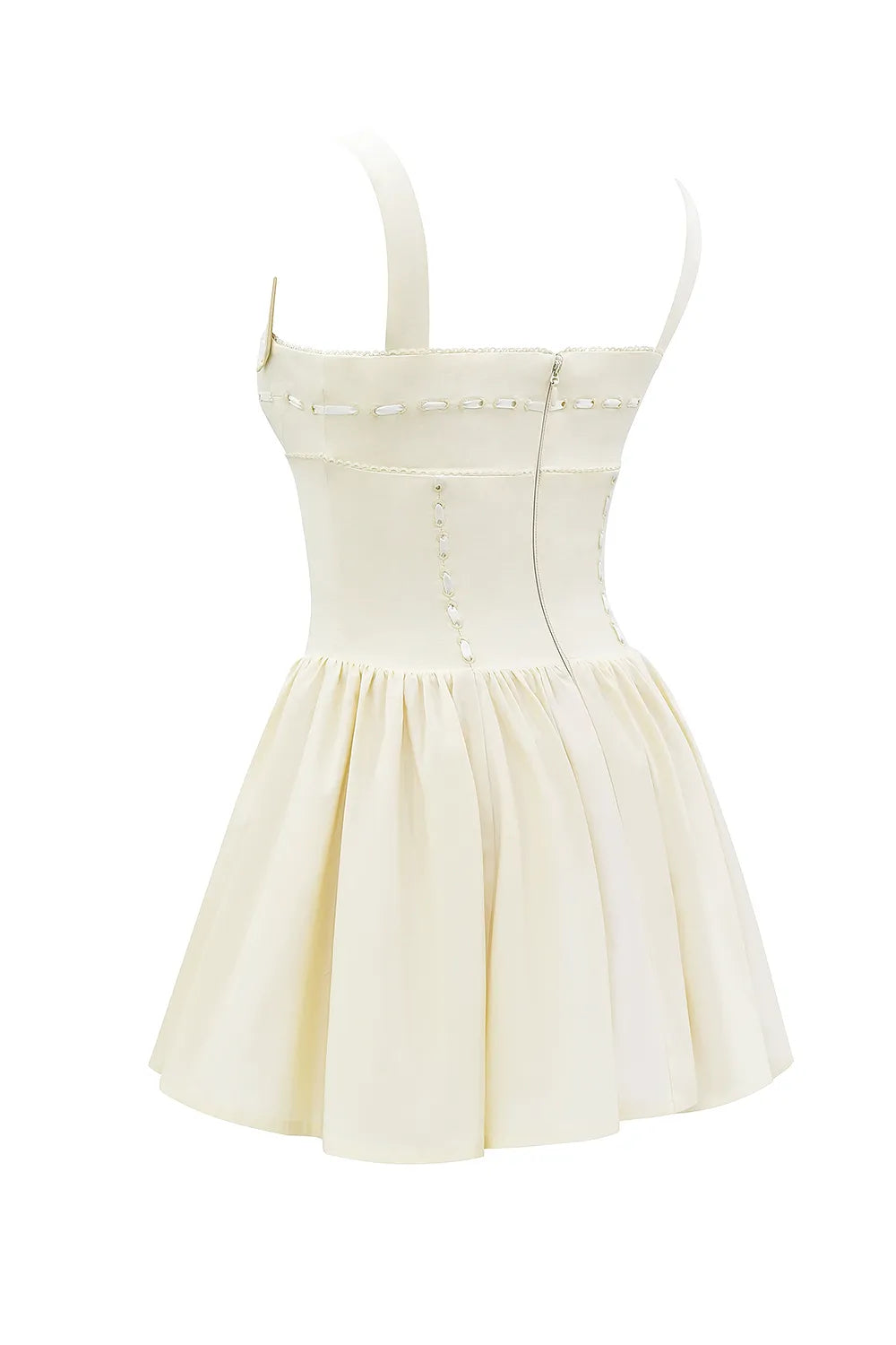 Honor Buttermilk Ribbon Detailed Mini Dress